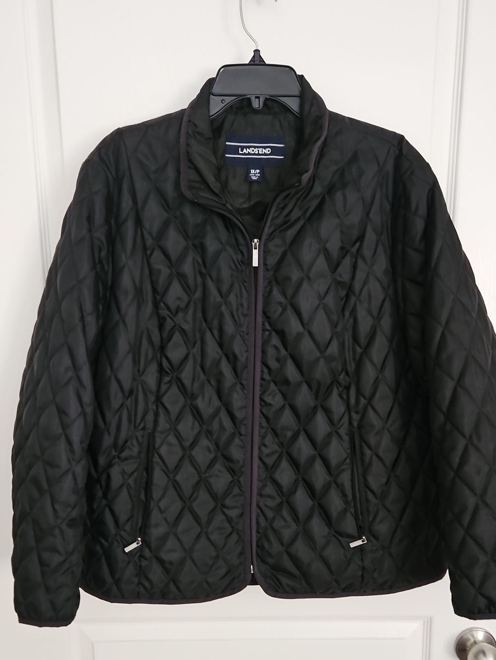 Lands' End Women's Black Quilted Lightweight Jacket, 1X/P